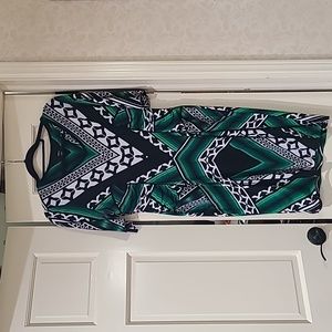 MSK black and green dress size large